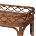 bali & pari Fumiyo Natural Rattan Kitchen Cart - Handwoven Wicker Two-Tier Serving Cart with Raised Openwork Borders and Wheels - WS247-Medium Brown Rattan-Cart