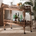 bali & pari Fumiyo Natural Rattan Kitchen Cart - Handwoven Wicker Two-Tier Serving Cart with Raised Openwork Borders and Wheels - WS247-Medium Brown Rattan-Cart