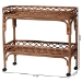 bali & pari Fumiyo Natural Rattan Kitchen Cart - Handwoven Wicker Two-Tier Serving Cart with Raised Openwork Borders and Wheels - WS247-Medium Brown Rattan-Cart