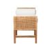 bali & pari Vivan Natural Rattan Bench - Handwoven Wicker Accent Seating with Cushion and Pillows, Backless - Vivan-SVN27284-Natural Rattan-Bench