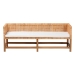bali & pari Vivan Natural Rattan Bench - Handwoven Wicker Accent Seating with Cushion and Backrest - Vivan-SVN27285-Natural Rattan-Backrest Bench