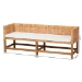 bali & pari Vivan Natural Rattan Bench - Handwoven Wicker Accent Seating with Cushion and Backrest - Vivan-SVN27285-Natural Rattan-Backrest Bench
