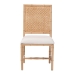 bali & pari Sandy Dining Chair - Crafted Wood and Natural Rattan Side Chair with Bamboo Motif and Upholstered Seat - Sandy-Natural Wooden-DC