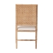 bali & pari Sandy Dining Chair - Crafted Wood and Natural Rattan Side Chair with Bamboo Motif and Upholstered Seat - Sandy-Natural Wooden-DC