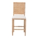 bali & pari Sandy Counter Stool - Crafted Wood and Natural Rattan Lounge Seating with Bamboo Motif and Upholstered Seat - Sandy-Natural Wooden-CS