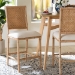 bali & pari Sandy Counter Stool - Crafted Wood and Natural Rattan Lounge Seating with Bamboo Motif and Upholstered Seat - Sandy-Natural Wooden-CS