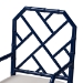 bali & pari Sergio Wood 2-Piece Dining Chair Set - Chippendale Side Chair with Bamboo Motif and Upholstered Seat Cushion, Navy Blue - Sergio-Navy Wooden-Arm-DC