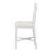 bali & pari Sergio Wood Counter Stool - Chippendale Kitchen Island Seating with Bamboo Motif and Upholstered Seat Cushion, White - Sergio-White Wooden-CS