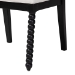 bali & pari Deya Bobbin Dining Chair - Wood Side Chair with Upholstered Seat and Spindle Backrest, Black - Deya-Black Wooden-DC