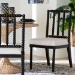 bali & pari Deya Bobbin Dining Chair - Wood Side Chair with Upholstered Seat and Spindle Backrest, Black - Deya-Black Wooden-DC