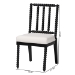 bali & pari Deya Bobbin Dining Chair - Wood Side Chair with Upholstered Seat and Spindle Backrest, Black - Deya-Black Wooden-DC