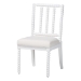 bali & pari Deya Bobbin Dining Chair - Wood Side Chair with Upholstered Seat and Spindle Backrest, White