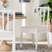 bali & pari Deya Bobbin Dining Chair - Wood Side Chair with Upholstered Seat and Spindle Backrest, White - Deya-White Wooden-DC