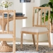 bali & pari Deya Bobbin Dining Chair - Wood Side Chair with Upholstered Seat and Spindle Backrest, Natural Brown - Deya-Natural Wooden-DC