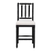 bali & pari Deya Bobbin Counter Stool - Sculptural Wood Kitchen Seating with Upholstered Seat and Spindle Back, Black - Deya-Black Wooden-CS