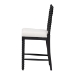 bali & pari Deya Bobbin Counter Stool - Sculptural Wood Kitchen Seating with Upholstered Seat and Spindle Back, Black - Deya-Black Wooden-CS