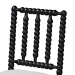 bali & pari Deya Bobbin Counter Stool - Sculptural Wood Kitchen Seating with Upholstered Seat and Spindle Back, Black - Deya-Black Wooden-CS
