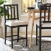 bali & pari Deya Bobbin Counter Stool - Sculptural Wood Kitchen Seating with Upholstered Seat and Spindle Back, Black - Deya-Black Wooden-CS