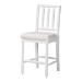 bali & pari Deya Bobbin Counter Stool - Sculptural Wood Kitchen Seating with Upholstered Seat and Spindle Back, White