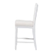 bali & pari Deya Bobbin Counter Stool - Sculptural Wood Kitchen Seating with Upholstered Seat and Spindle Back, White - Deya-White Wooden-CS