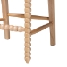 bali & pari Deya Bobbin Counter Stool - Sculptural Wood Kitchen Seating with Upholstered Seat and Spindle Back, Natural Brown - Deya-Natural Wooden-CS