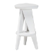 bali & pari Roy Wood Counter Stool - Sculptural Backless Accent Stool with Geometric Base and Integrated Footrest, White - Roy-White Wooden-CS
