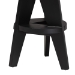 bali & pari Roy Wood Counter Stool - Sculptural Backless Accent Stool with Geometric Base and Integrated Footrest, Black - Roy-Black Wooden-CS