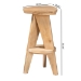 bali & pari Roy Wood Counter Stool - Sculptural Backless Accent Stool with Geometric Base and Integrated Footrest, Natural Brown - Roy-Natural Wooden-CS