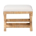 bali & pari Christy Natural Rattan Ottoman - Hand Wrapped Wicker Accent Stool with Cushioned Seat and Crisscross Frame - Christy-Light Honey Rattan-Ottoman