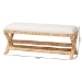bali & pari Christy Natural Rattan Bench - Hand Wrapped Wicker Accent Seating with Upholstered Cushion and Crisscross Frame - Christy-Light Honey Rattan-Bench