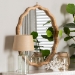 bali & pari Rasida Natural Rattan Scalloped Wall Mirror - Decorative Hand Wrapped Wicker Accent Mirror - WS265-Light Honey Rattan-Boxed-Mirror