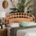bali & pari Felician Natural Rattan Standalone Headboard - Handwoven Wicker Panel Headboard with Scalloped Fan Motif, King - WS270-Honey Ada-Rattan-HB-King