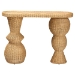 bali & pari Hisao Natural Rattan Checkered Console Table with Sculptural Base - Hisao-Natural Rattan-Console Table