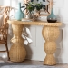 bali & pari Hisao Natural Rattan Checkered Console Table with Sculptural Base - Hisao-Natural Rattan-Console Table