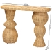 bali & pari Hisao Natural Rattan Checkered Console Table with Sculptural Base - Hisao-Natural Rattan-Console Table