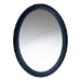 bali & pari Lailan Woven Grasscloth Mirror, Oval, Navy Blue
