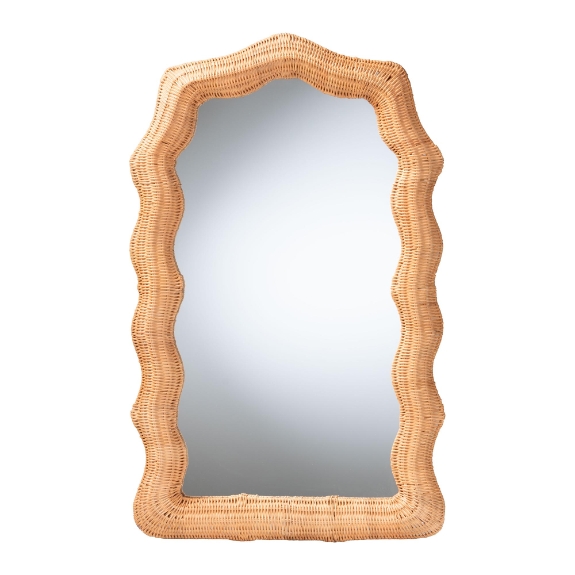bali & pari Daray Scalloped Natural Rattan Wall Mirror