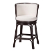 bali & pari Alsip Espresso Rattan Counter Stool with Swivel Seat - Alsip-Coffee Bean Rattan-White Cushion-CS