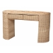 bali & pari Mimi Natural Rattan Checkered Console Table with Drawer