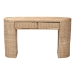 bali & pari Mimi Natural Rattan Checkered Console Table with Drawer - Mimi-Natural Wicker-Console Table