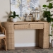 bali & pari Mimi Natural Rattan Checkered Console Table with Drawer - Mimi-Natural Wicker-Console Table