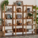 Baxton Studio Lucera Bobbin 5-Tier Display Shelf, Oak Brown - MG9011-5-NT Oak-Shelf