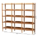 Baxton Studio Lucera Bobbin 5-Tier Display Shelf, Oak Brown - MG9011-5-NT Oak-Shelf
