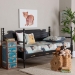 Baxton Studio Gaetano Wood Daybed with Turned Spindle Post, Black, Twin - MG0262-1-Black-Daybed-Twin