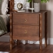 Baxton Studio Seamus 2-Drawer Nightstand with Carved Bobbin Frame - MG9028-Walnut-2DW-NS