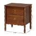 Baxton Studio Seamus 2-Drawer Nightstand with Carved Bobbin Frame - MG9028-Walnut-2DW-NS
