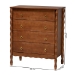 Baxton Studio Seamus 4-Drawer Chest with Carved Bobbin Frame - MG9028-Walnut-4DW-Chest