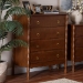 Baxton Studio Seamus 4-Drawer Chest with Carved Bobbin Frame - MG9028-Walnut-4DW-Chest