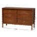 Baxton Studio Seamus 6-Drawer Dresser with Carved Bobbin Frame - MG9028-Walnut-6DW-Dresser