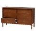 Baxton Studio Seamus 6-Drawer Dresser with Carved Bobbin Frame - MG9028-Walnut-6DW-Dresser